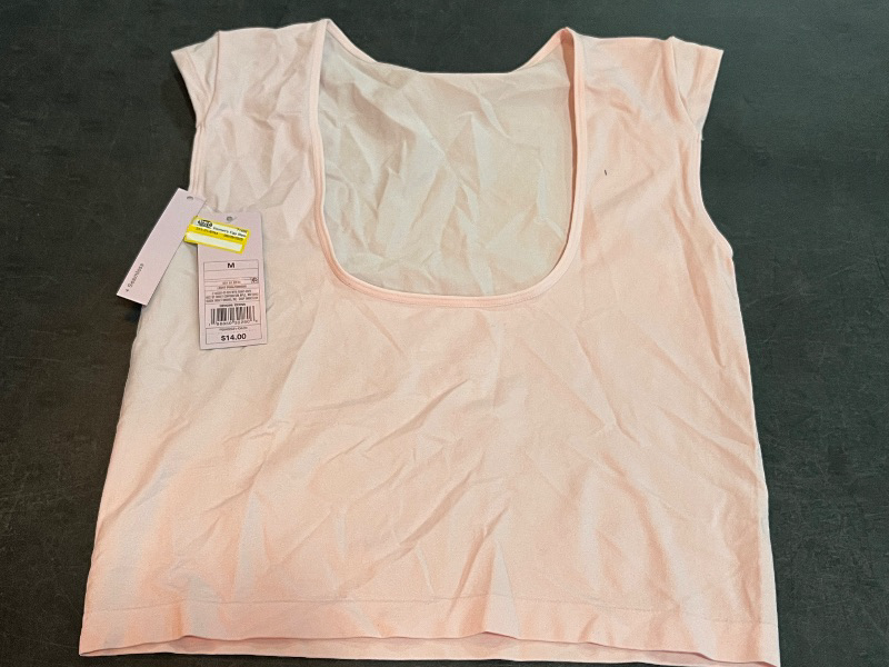 Photo 1 of (M) Women's Cap Sleeve Seamless Jersey T-Shirt - Wild Fable™ Light Pink M: Lightweight Nylon-Spandex Pullover, Casual Fit