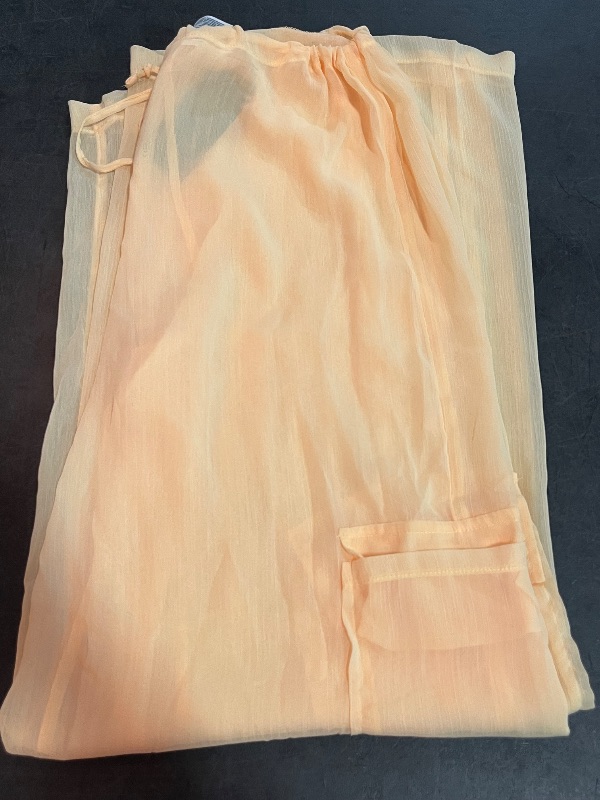 Photo 1 of (S) Women's Chiffon Swim Cover up Cargo Pants - Wild Fable™ Yellow S: Low Rise, Sheer, Front Tie