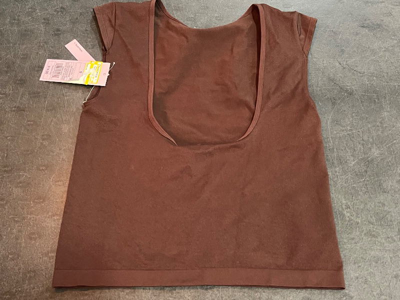 Photo 1 of (S) Women's Cap Sleeve Seamless Jersey T-Shirt - Wild Fable™ Dark Brown S: Lightweight Pullover, Machine Washable