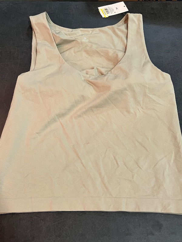 Photo 1 of (XXL) Women's Slim Fit Seamless Tank Top - a New Day™ Light Green XXL: Nylon-Spandex Blend, Scoopneck, Sleeveless Pullover