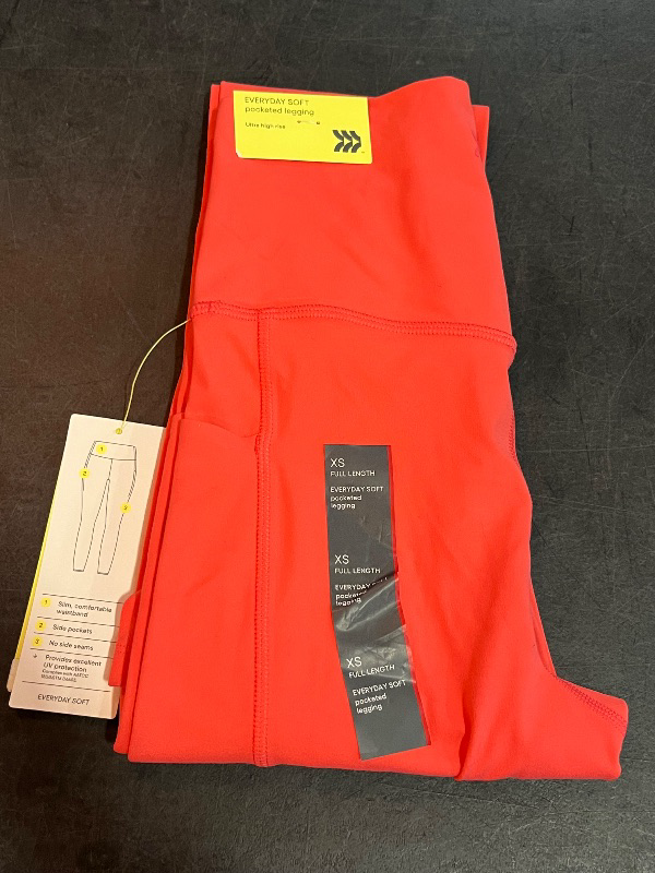 Photo 1 of (XS) Women's Everyday Soft Ultra High-Rise Pocketed Leggings - All in Motion™ Coral Red XS: Moisture Wicking, UPF 50+