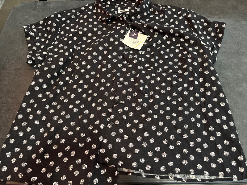 Photo 1 of (2X) Women's Short Sleeve Button-Down Shirt - Ava & Viv™ Black 2X