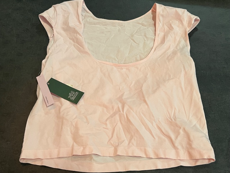 Photo 1 of (XXL) Women's Cap Sleeve Seamless Jersey T-Shirt - Wild Fable™ Light Pink XXL: Casual Pullover, Lightweight Fabric
