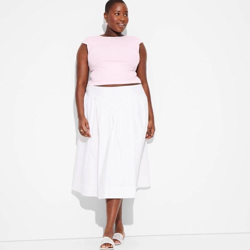 Photo 1 of (XXL) Women's Cap Sleeve Seamless Jersey T-Shirt - Wild Fable™ Light Pink XXL: Casual Pullover, Lightweight Fabric
