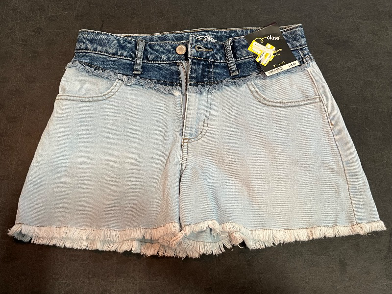 Photo 1 of (XL) Girls' High-Rise a-Line Colorblock Denim Shorts - Art Class™ Light Wash XL
