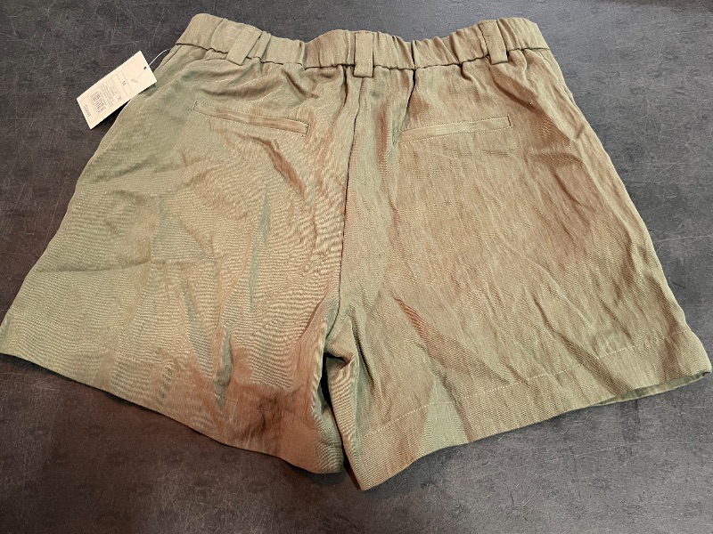 Photo 1 of Size 10 Women's High-Rise Flat-Front Chino Shorts - a New Day™ Green 10: Lightweight Twill, Back Elastic, 5" Inseam
