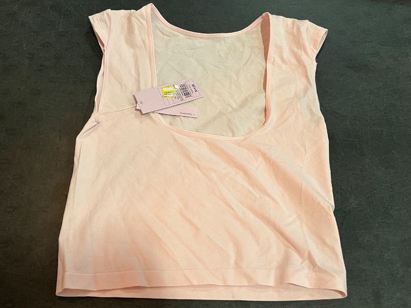 Photo 1 of (M) Women's Cap Sleeve Seamless Jersey T-Shirt - Wild Fable™ Light Pink M: Lightweight Nylon-Spandex Pullover, Casual Fit