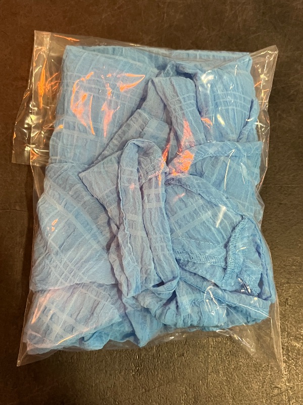 Photo 1 of (M) Women's Textured Chiffon Ruffle Hem Cover up Shorts - Wild Fable™ Blue M: Recycled Polyester, Drawstring, Sheer