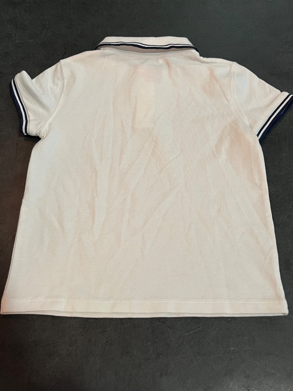 Photo 1 of (M) Kids Collar Shirt White with Black Strips