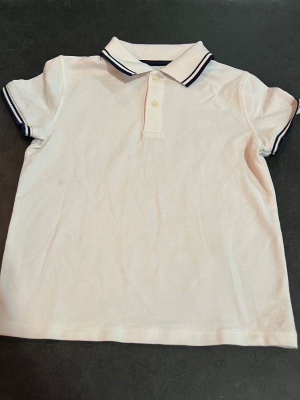 Photo 1 of (M) Kids Collar Shirt White with Black Strips