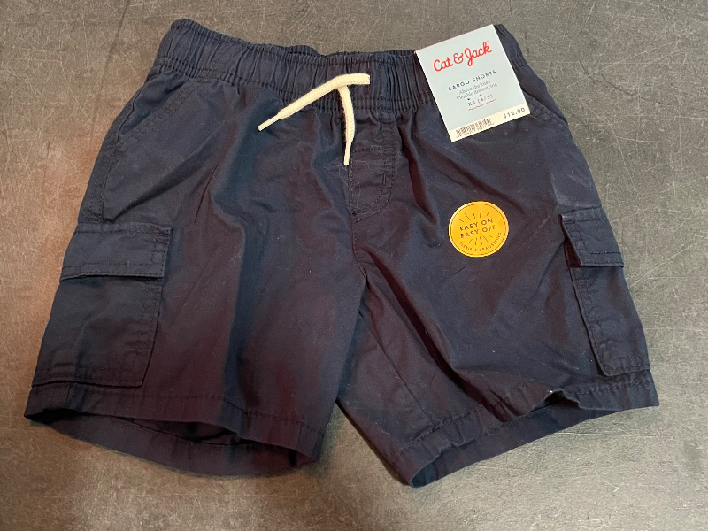 Photo 1 of (XS) Boys' Pull-on 'Above the Knee' Cargo Shorts - Cat & Jack™ Blue XS: Recycled Polyester Lining, Elastic Waistband, Twill Fabric