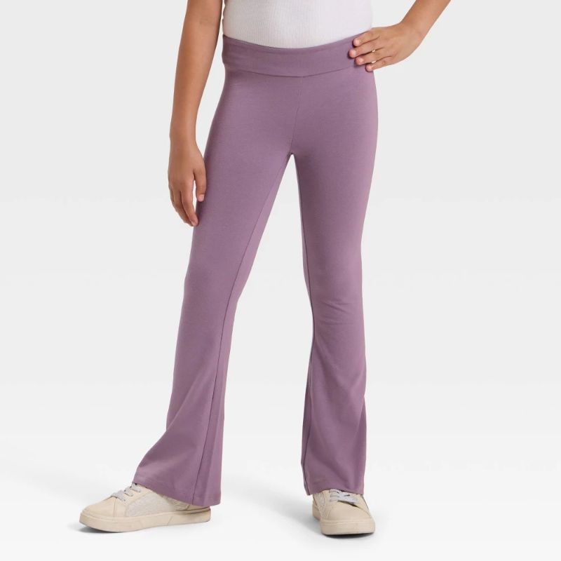 Photo 1 of (L) Girls' Flare Leggings - Cat & Jack™ Plum Purple L
