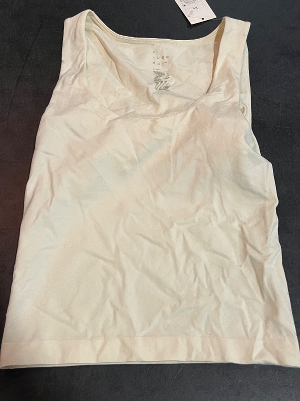 Photo 1 of (XS) Women's Slim Fit Seamless Tank Top - a New Day™ Off-White XS: Lightweight Sleeveless Scoopneck Pullover