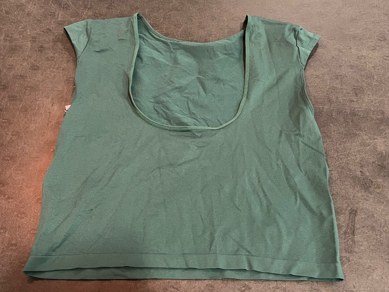 Photo 1 of (XL) Women's Cap Sleeve Seamless Jersey T-Shirt - Wild Fable™ Dark Teal Green XL: Lightweight Nylon-Spandex Pullover,