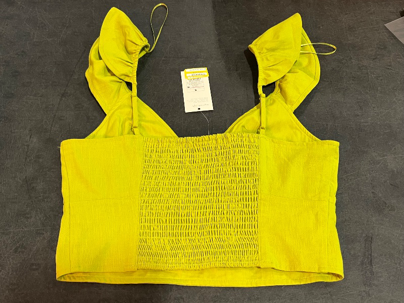 Photo 1 of (S) Women's Ruffle Sleeve Woven Halter Top - a New Day™ Lime Green S

