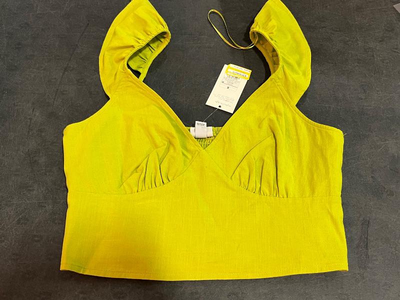 Photo 1 of (S) Women's Ruffle Sleeve Woven Halter Top - a New Day™ Lime Green S
