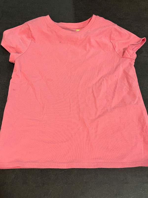 Photo 1 of M(8) Girls Solid Pink Short Sleeve Shirt 