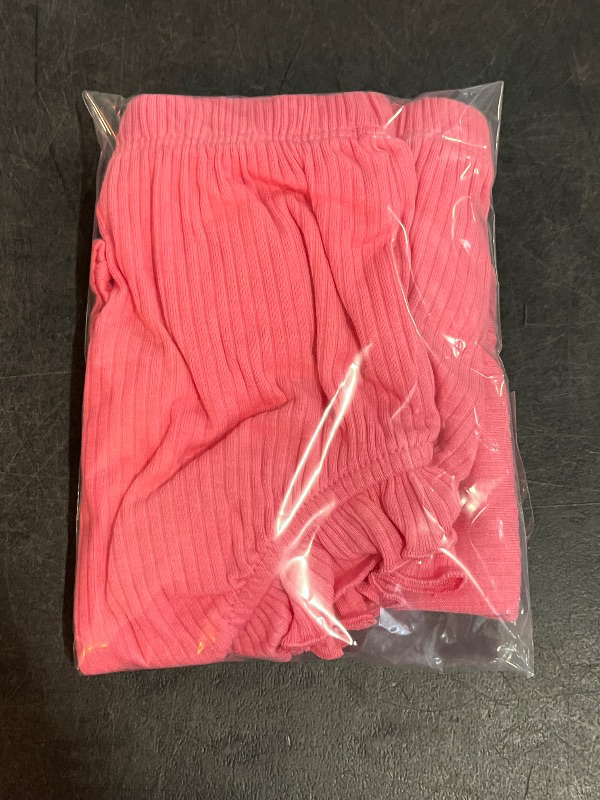 Photo 1 of 12M Baby Girls' Ribbed Top & Bottom Set - Cat & Jack™ Pink 12M: Lightweight Cotton Modal Blend, Elastic Waist, Machine Washable