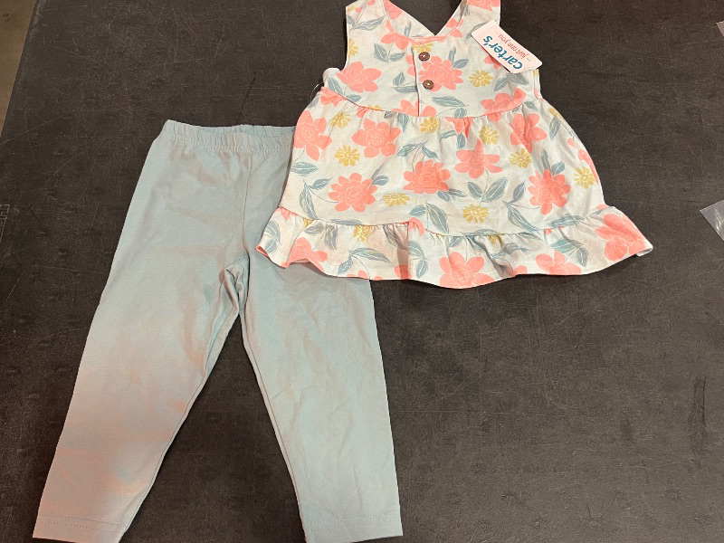 Photo 1 of 18M Carter's Just One You® Baby Girls' Floral Tank Top & Pants Set - Green 18M: Cotton Jersey, Sleeveless Tunic