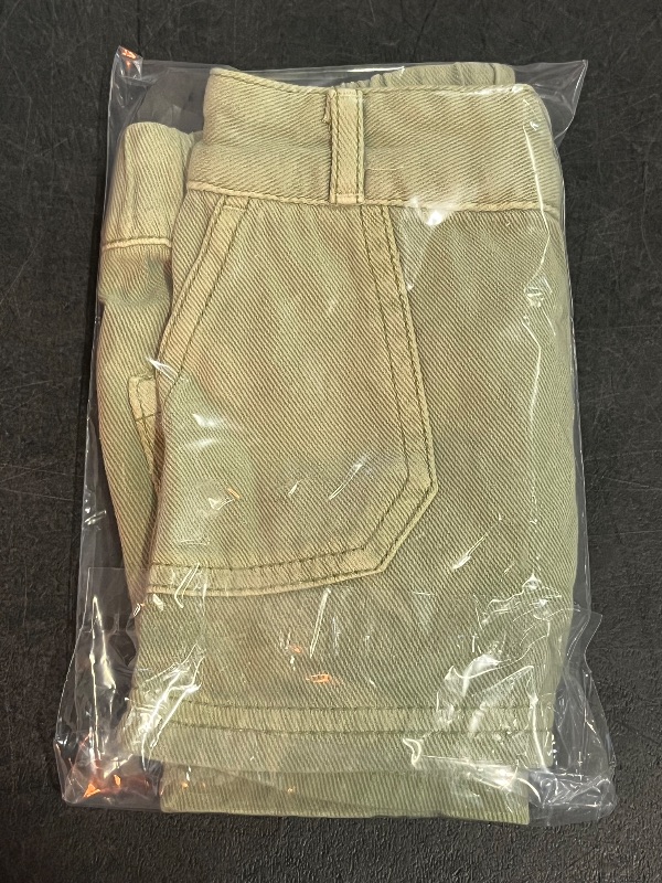 Photo 1 of 2T Toddler Girls' Twill Shorts - Cat & Jack™ Light Olive 2T: Mid-Rise, Pull-on, Belt Loops, Side Pocket