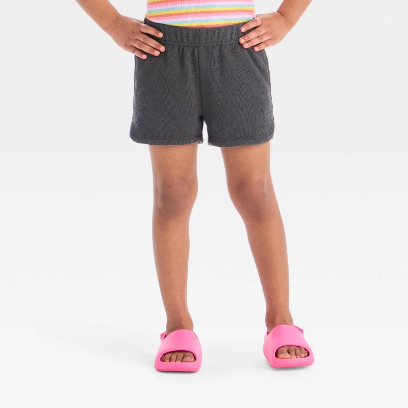 Photo 1 of 18M Toddler Girls' French Terry Shorts - Cat & Jack™ Dark Gray 18M