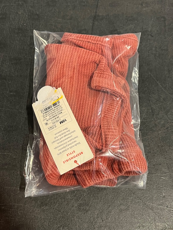 Photo 1 of 18M Baby Waffle Top & Bottom Set - Cat & Jack™ Red Orange 18M