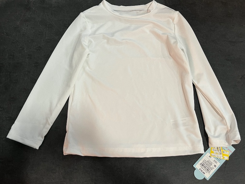 Photo 1 of (4T) Toddler Long Sleeve Rash Guard Top - Cat & Jack™ White 4T: Fit, UPF 50+, Recycled Polyester, Machine Washable