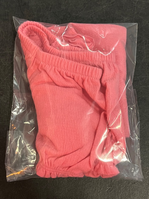 Photo 1 of 3T Toddler Girls' Solid Shirt - Cat & Jack™ Pink 3T: Puff Sleeve, Squareneck, Jersey Fabric
