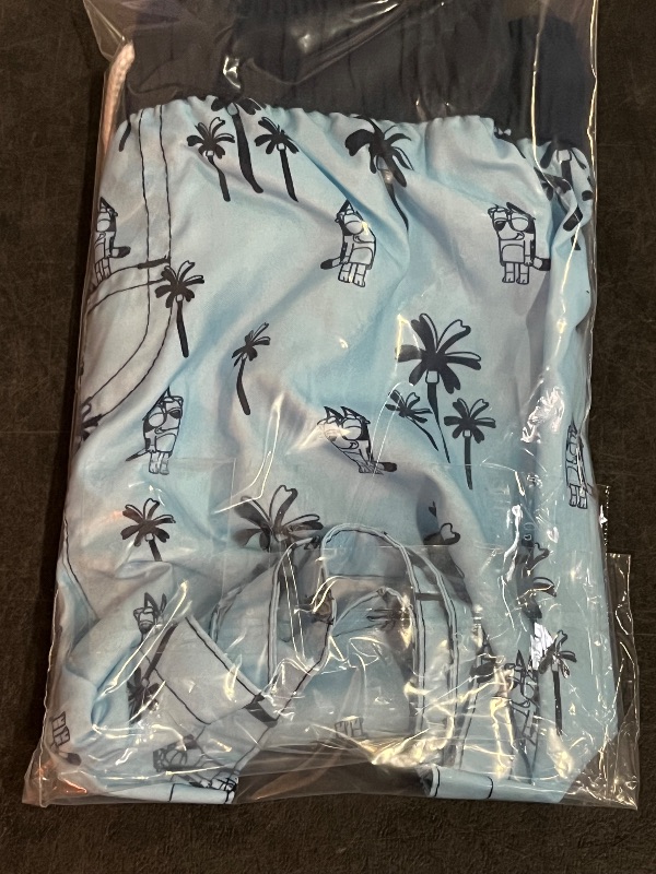 Photo 1 of 2T Toddler Boys' Bluey Swim Shorts - Blue 2T: Polyester Microfiber, Tagless, Mid Rise, Front Drawstring, UPF 50+ Protection