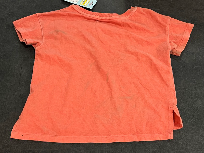 Photo 1 of (4T) Toddler Girls' Short Sleeve Beach Graphic T-Shirt - Cat & Jack™ Coral Orange 4T