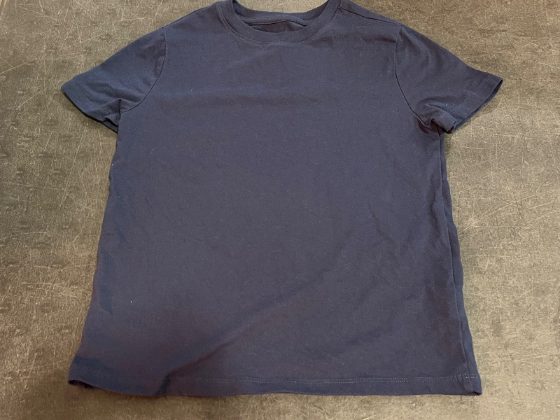 Photo 1 of (M) Kids Plain Navy Blue Short Sleeve