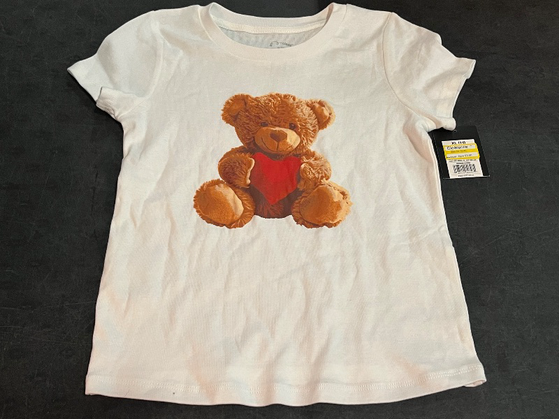 Photo 1 of (XL) Kids Teddy Bear With Heart Short Sleeve for Girls