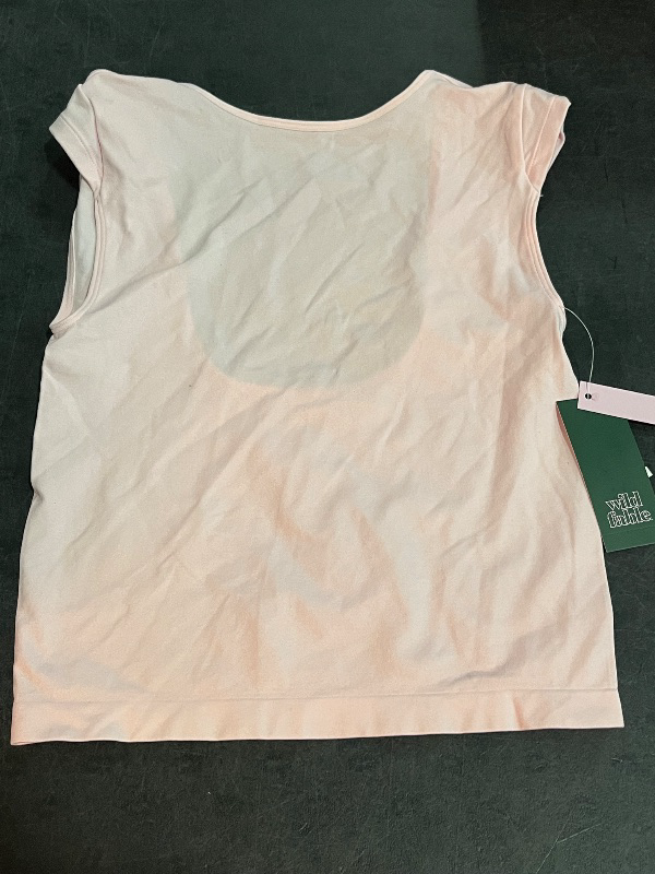 Photo 1 of (S) Women's Cap Sleeve Seamless Jersey T-Shirt - Wild Fable™ Light Pink S: Lightweight Pullover, Roundneck, Solid Pattern