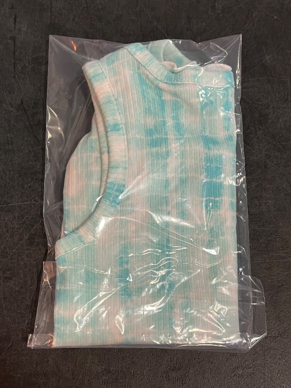 Photo 1 of (XS) Girls' Ribbed Tie-Dye Tank Top - Cat & Jack™ Light Turquoise Blue XS: Sleeveless Pullover