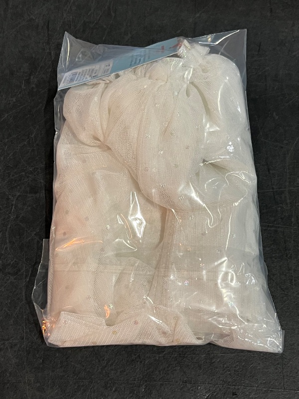 Photo 1 of 2T Toddler Girls' Tulle Skirt - Cat & Jack™ Cream 2T: Recycled Polyester, Adjustable Waistband, Elastic Closure, Above Knee Length