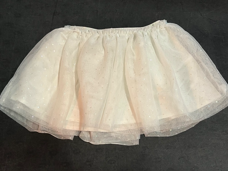 Photo 1 of 2T Toddler Girls' Tulle Skirt - Cat & Jack™ Cream 2T: Recycled Polyester, Adjustable Waistband, Elastic Closure, Above Knee Length
