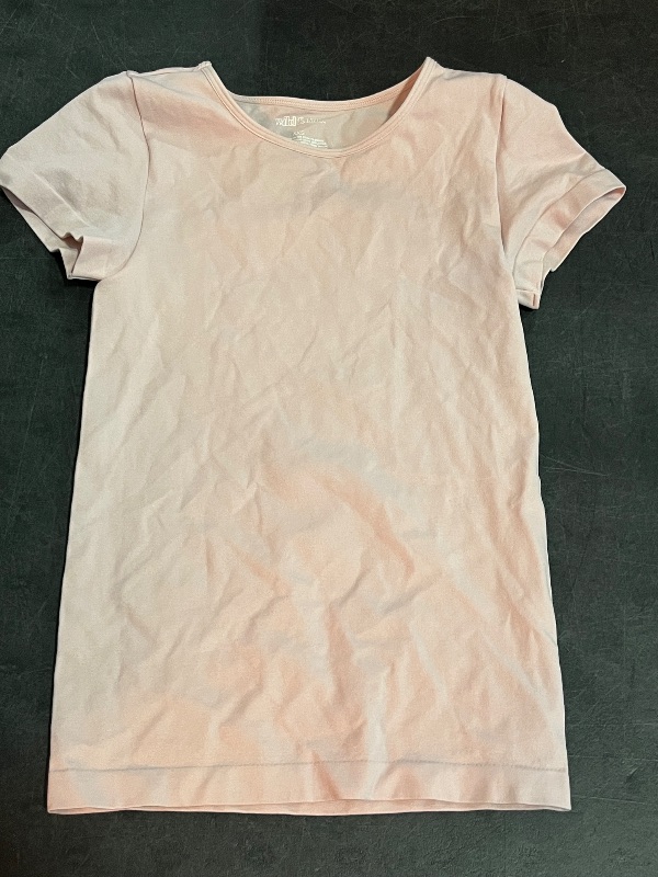 Photo 1 of (XXS) Women's Solid Pink Short Sleeve Shirt