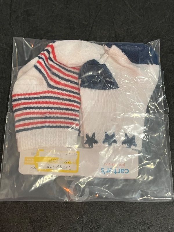 Photo 1 of 6-12M Carter's Just One You® Baby 2pk Stars & Striped Socks - 6-12M: Lightweight Knit Crew,