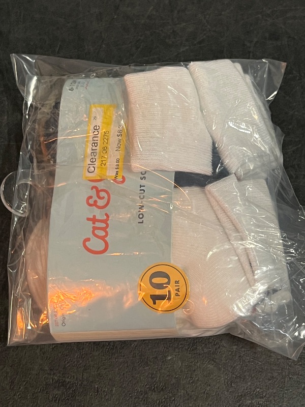 Photo 1 of 6-12M Baby 10pk Striped Ankle Socks - Cat & Jack™ 6-12M: Knit Rib Cuffs, Midweight Fabric