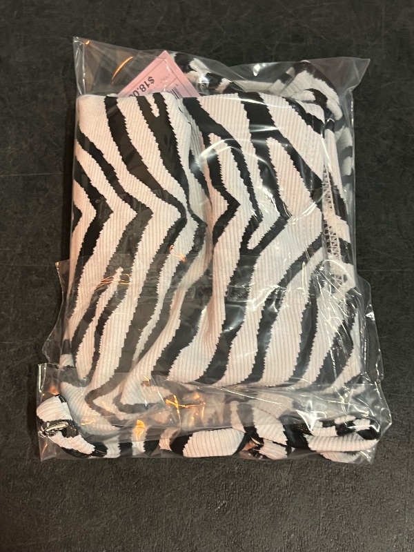 Photo 1 of (XL) Women's Textured Low-Rise High Leg Cheeky Side-Tie Bikini Bottom - Wild Fable™ Black/White Zebra Print XL: Jacquard Knit, Full Lining