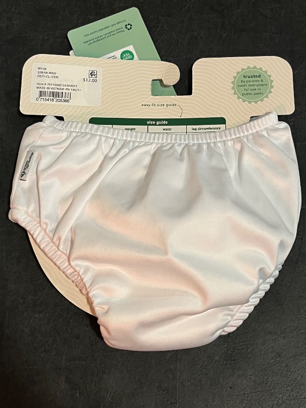 Photo 1 of 6M Green Sprouts Baby Eco Pull-up Solid Reusable Swim Diaper - White 6M