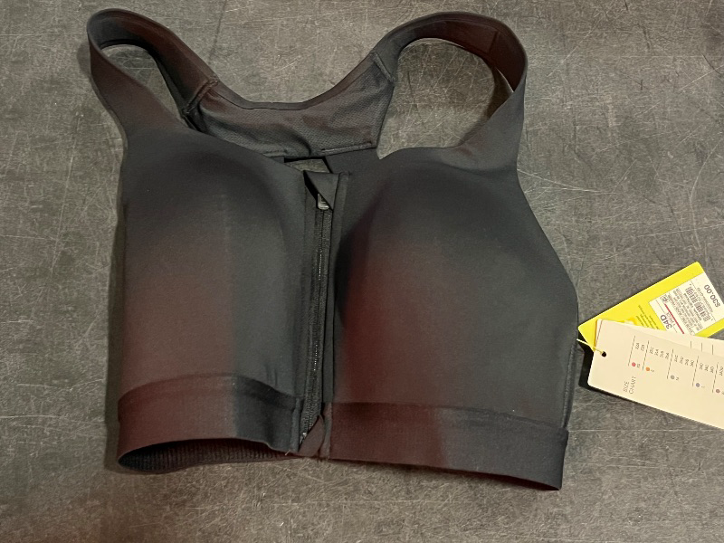 Photo 1 of 34D Women's Sculpt High Support Zip-Front Sports Bra - All in Motion™ Black 34D: Molded Wireless Cups, Adjustable Straps