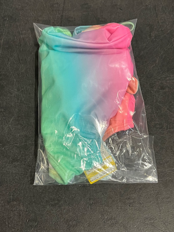 Photo 1 of 18M Toddler Girls' Cut Out One Piece Swimsuit with Bow - Cat & Jack™ Green 18M: Rainbow Pattern, UPF 50+ Protection