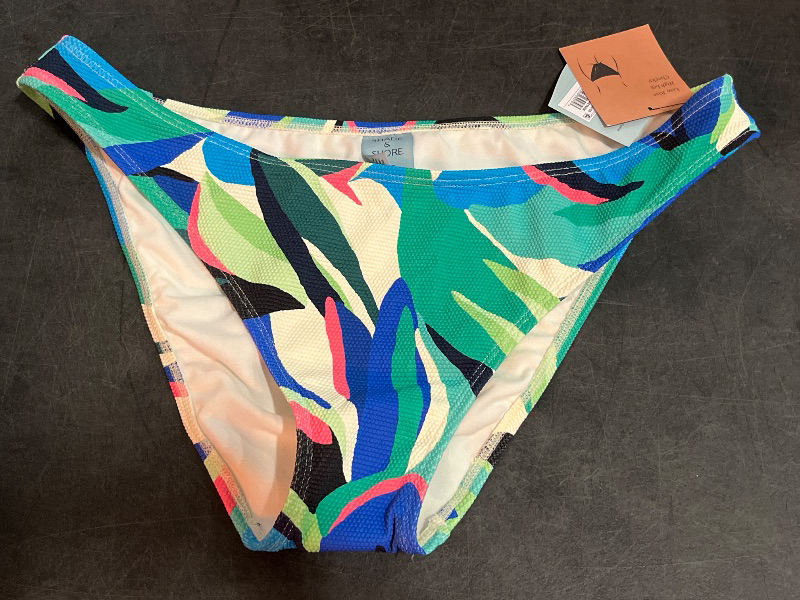 Photo 1 of (XL) Women's Tropical Pique Mid-Rise Medium Coverage Bikini Bottom - Shade & Shore™ Multi XL