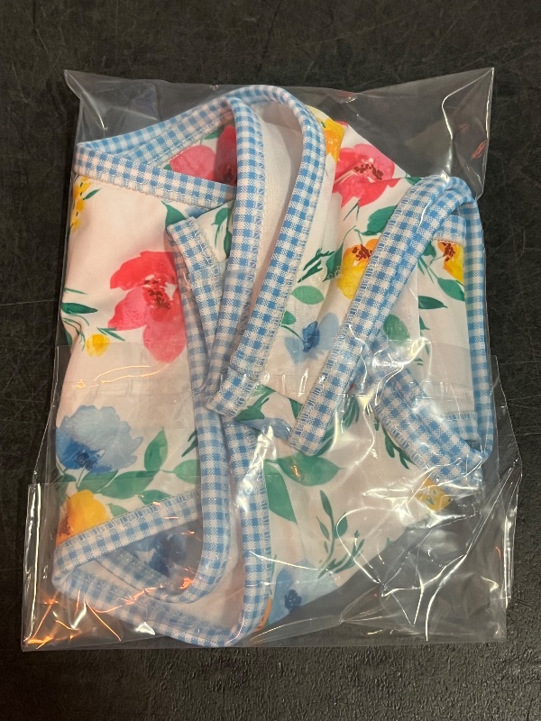 Photo 1 of (S) Women's Contrast Binding Mid-Rise Ultra High Leg Super Cheeky Bikini Bottom - Wild Fable™ Blue Floral Print S: Recycled Polyester, Spandex