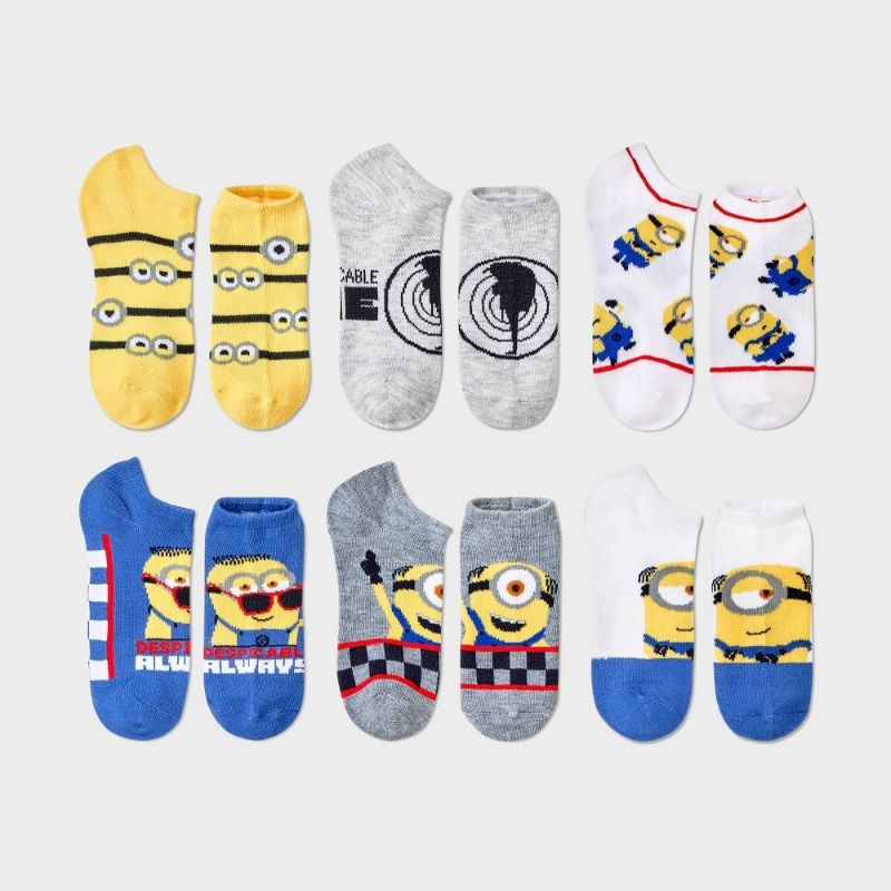 Photo 1 of (XS/S) Boys' Despicable Me Minions 6pk Socks - Yellow XS/S