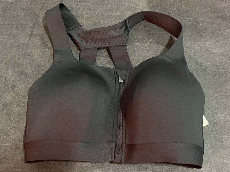 Photo 1 of 36C Women's Sculpt High Support Zip-Front Sports Bra - All in Motion™ Black 36C: Adjustable Strap, Molded Cup