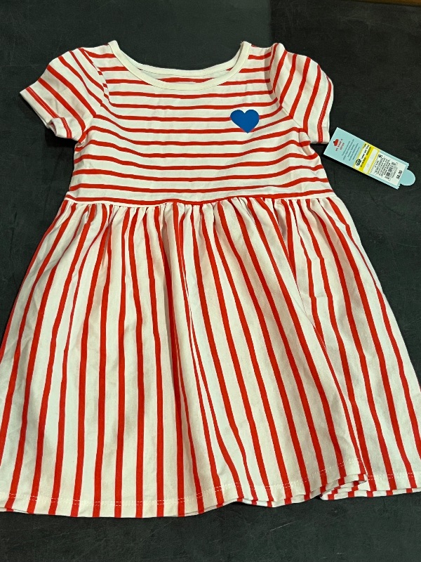 Photo 1 of 4T Toddler Girls' Striped Short Sleeve Dress - Cat & Jack™ Red 4T