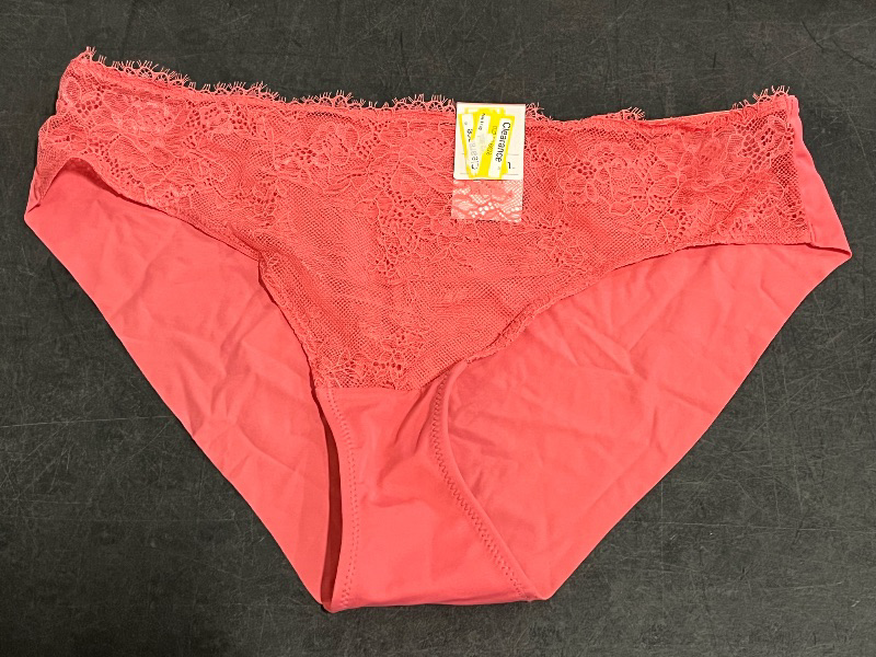 Photo 1 of (L) Women's Lace Bikini Underwear - Auden™ Coral L: Mid Rise, Cotton Gusset, Lightweight Fabric