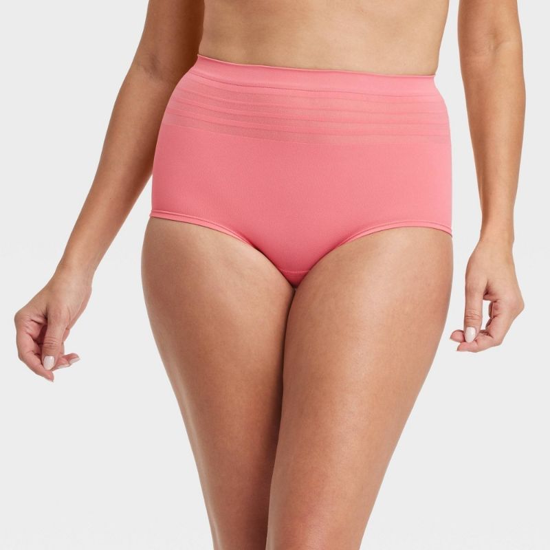 Photo 1 of (S) Women's Seamless Boy Shorts Underwear - Auden™ Coral S: Midweight Knit, Pull-on, Classic Rise